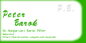 peter barok business card