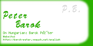 peter barok business card